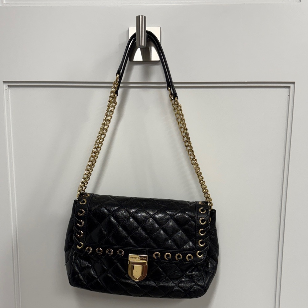 Michael Kors Black Quilted Wallet with Gold-Tone Zip Detail